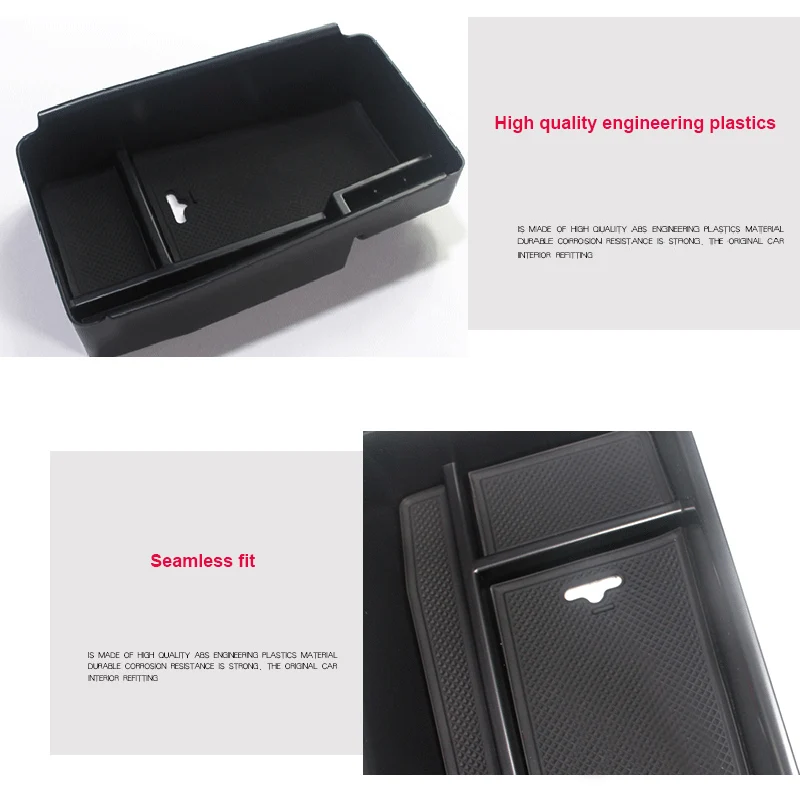Central Armrest Storage Box Cover Trim ABS Car Organizer for Maserati Ghibli Levante
