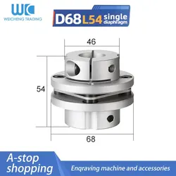 1PC D68L54 Flange Type Single Diaphragm Coupling High Torque Servo Stepping Motor Motor Screw Step Elastic Coupling