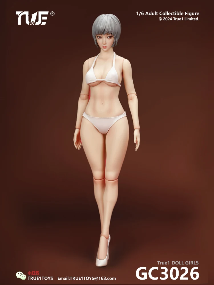 True1Toys GC3026 1/6 Scale Female Body White And Wheat Colored Skin Two Hair Color Options About 27cm Action Figure In Stock