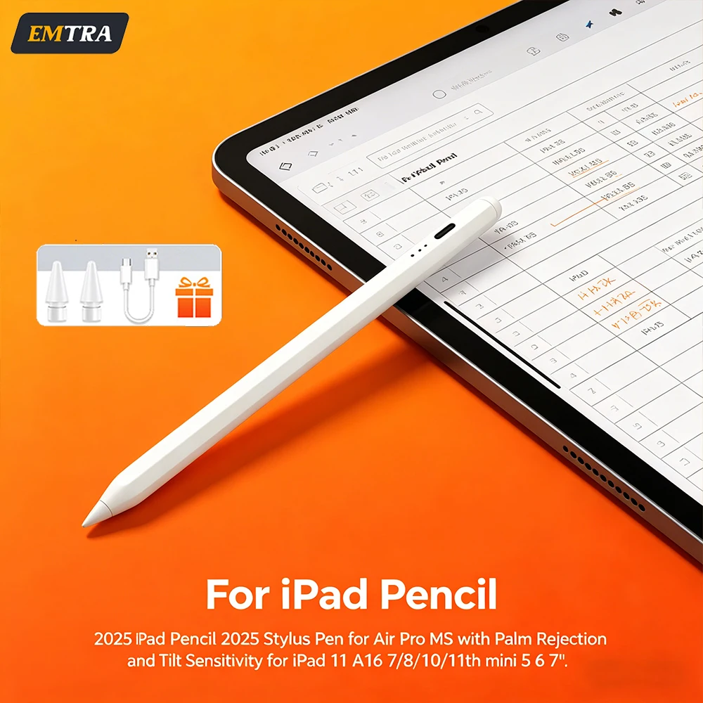 For Apple Pencil Stylus For iPad A16 11th 2025 Air 13 5 4 M3 M2 Pro 11 12.9 M4 Pens 10 9 10th 9th Generation Mini 7 6 Touch Pen