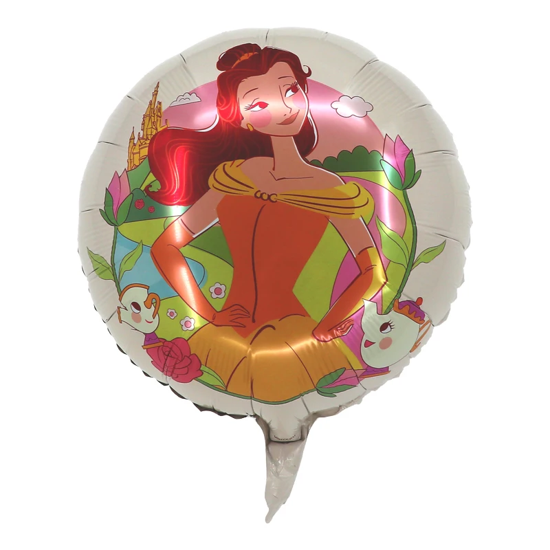 18inch Round Belle Cinderella Snow White Rapunzel Princess Foil Balloons Mickey Minnie Baby Birthday Party Decor Kids Helium Toy