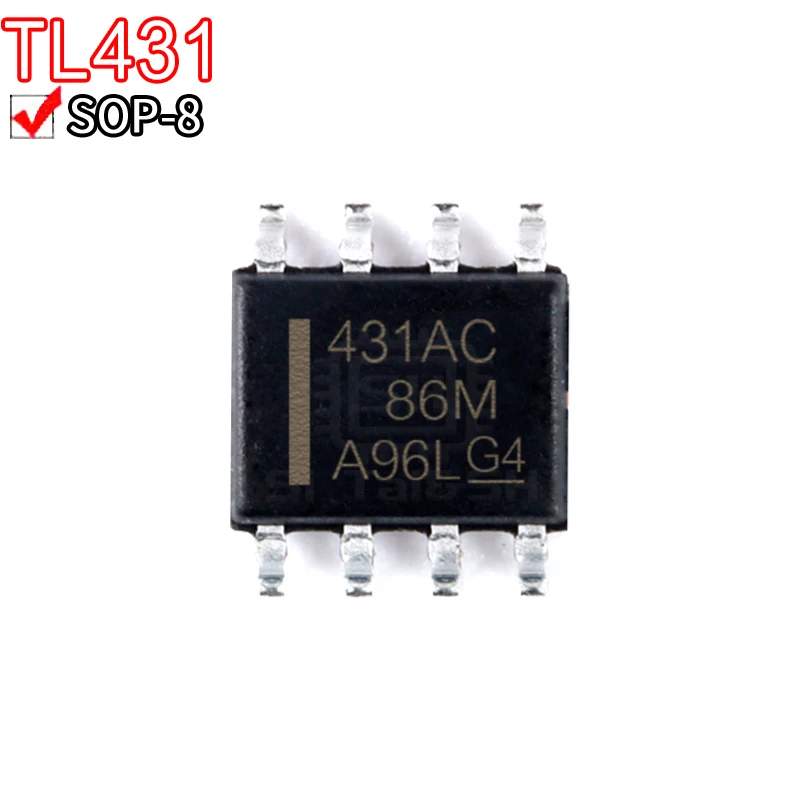 10PCS TL431ACDR TL431ACDT 431AC Silkscreen SOP-8 voltage reference regulator chip