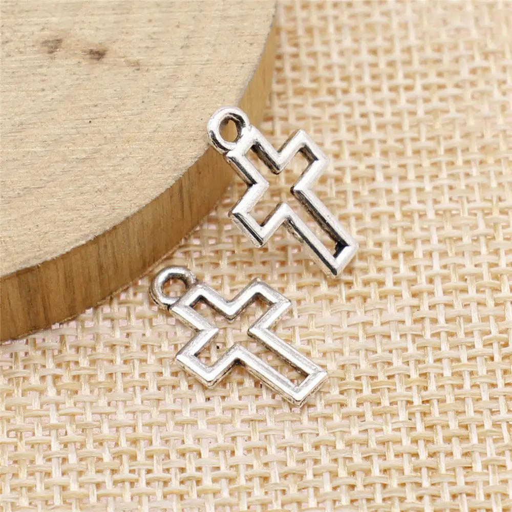 Men Accessories Hollow Cross Charms Jewellery Making Supplies 10x17mm 20pcs