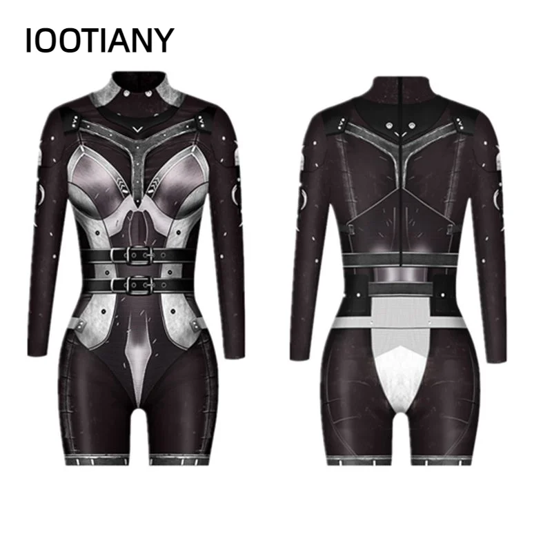 Adult Fancy Skull Colorful Role Play Bodysuit Carnival Party Costume Women Halloween Skeleton Bodysuit Day Of The Dead Bodysuit