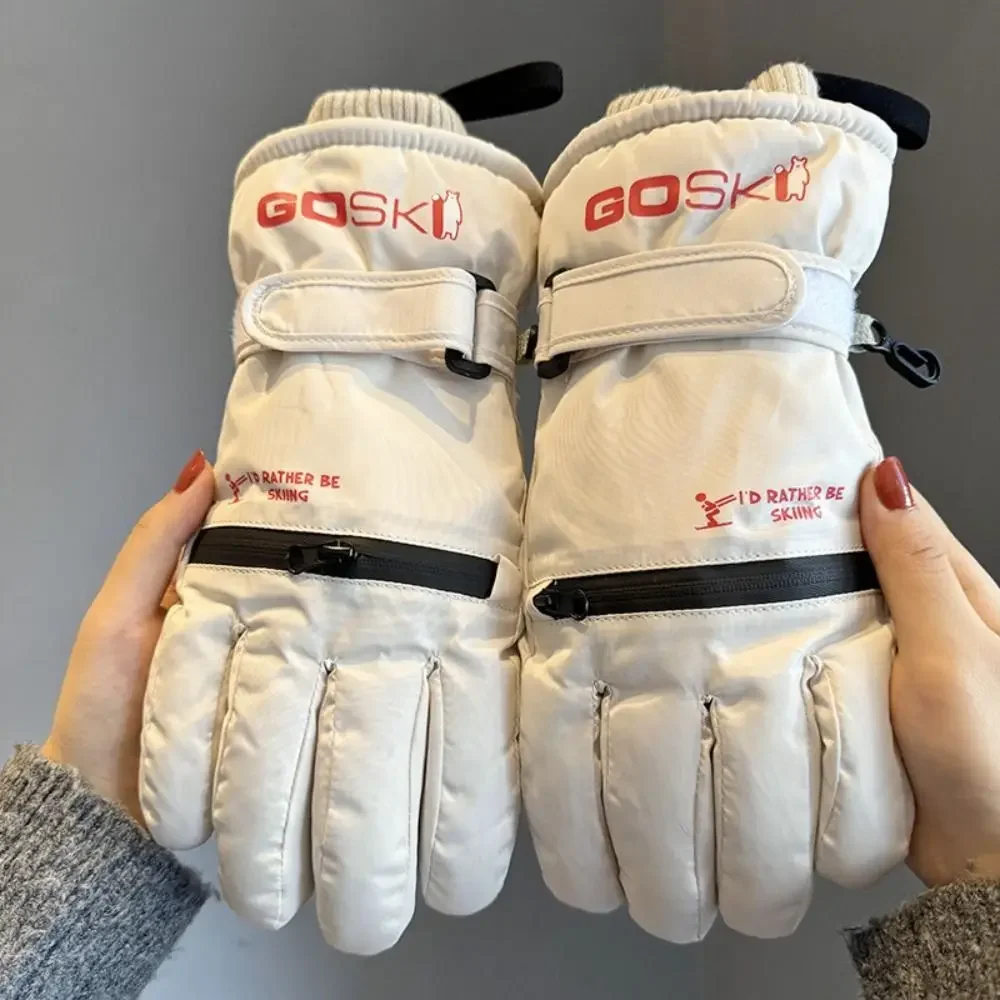 

Thermal Full Finger Skiing Gloves Thick Waterproof Snow Gloves Windproof Plush Winter Warm Gloves Riding