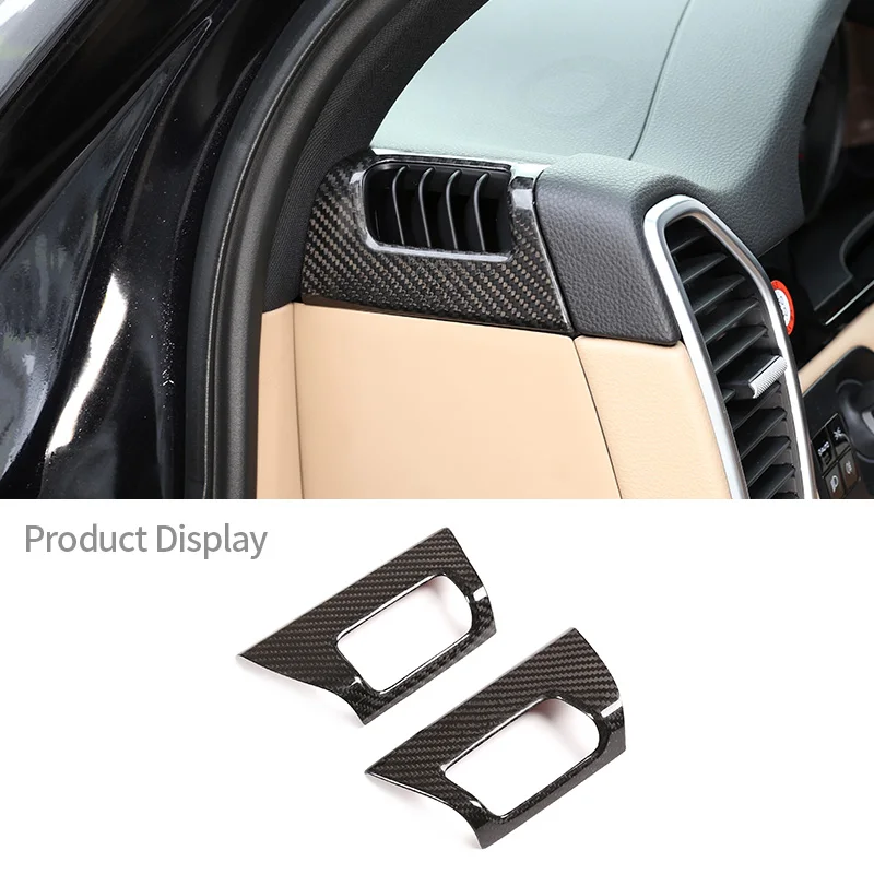 

For Porsche Cayenne 2018-2020 Center Console On Both Side Air Outlet Decorative Frame Real Carbon Fiber Interior Accessories