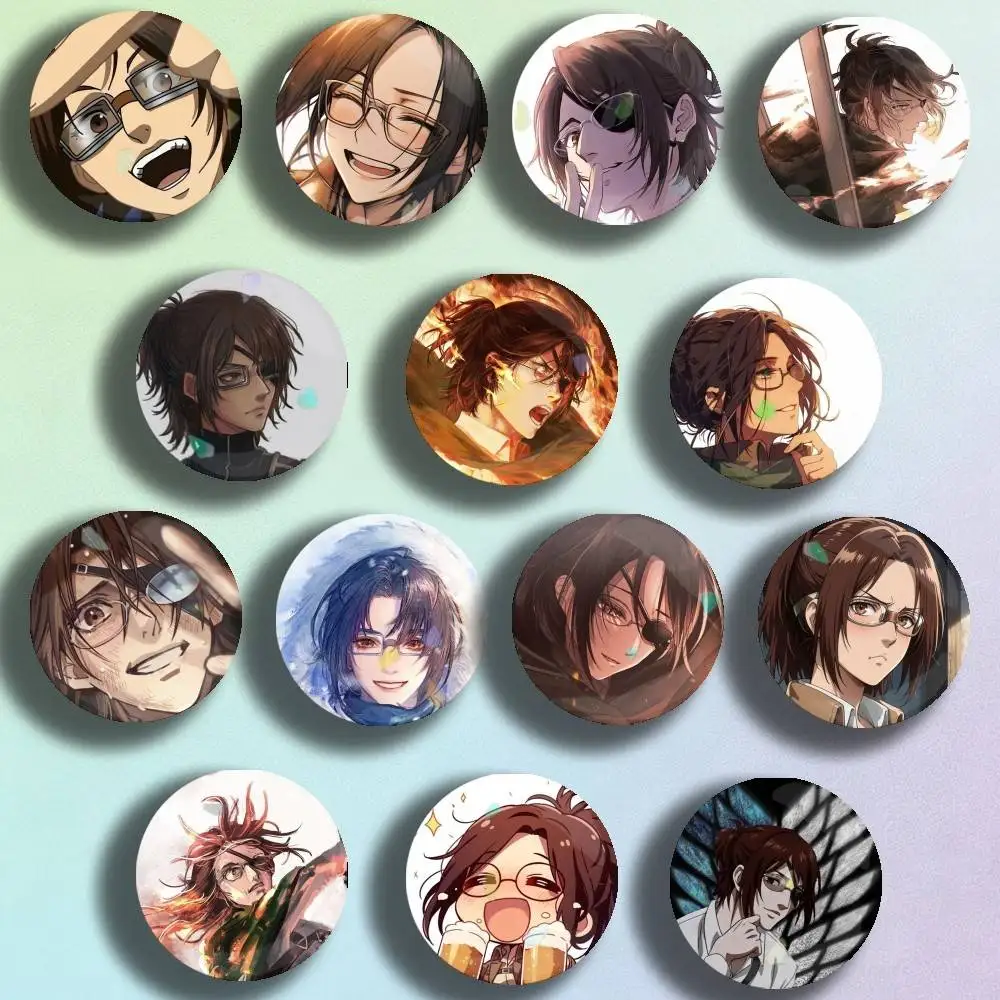 

Attack on Titan Hange Zoe Laser Badge Creative Pins Brooch for Bag Clothes Hat Decor Gifts Fans Collect