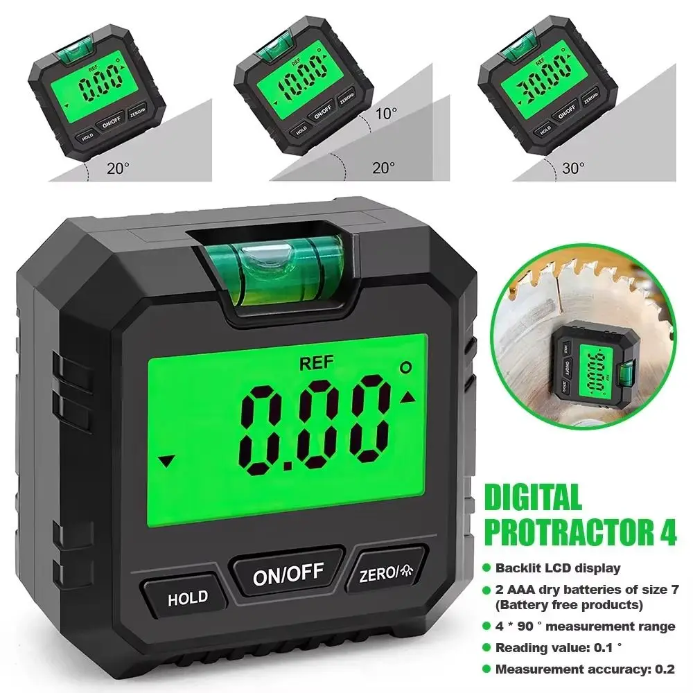 

Magnetic Digital Level Box Lcd Screen Accurate Angle Protractor Compact Quick Measurement 360 Degree Angle Finder Universal