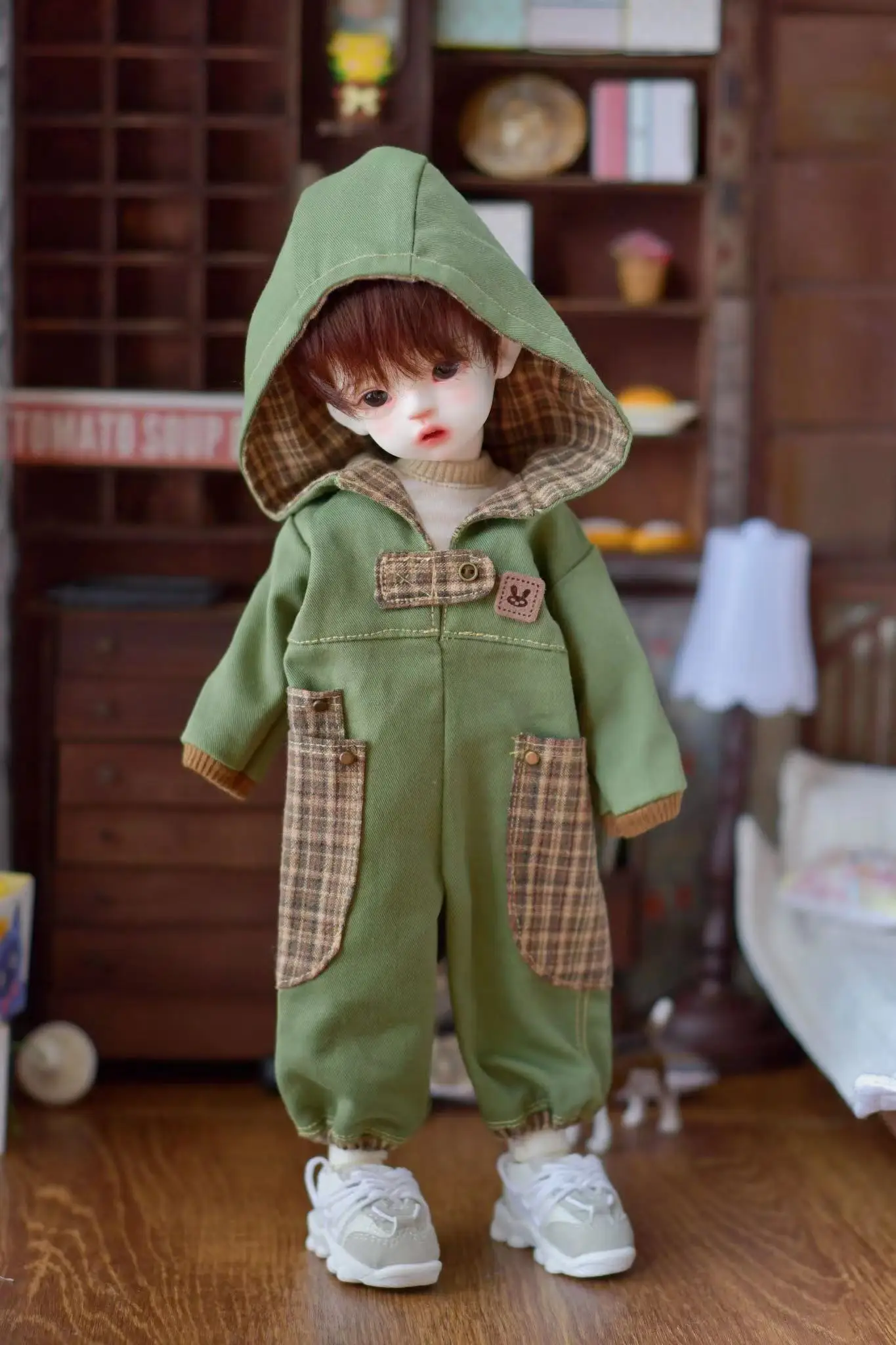 YESTARY Blythe Clothes BJD Doll Accessories For 1/6 Size Toys DIY Handmade Green Hooded Jumpsuit Finished Product For BJD Gifts