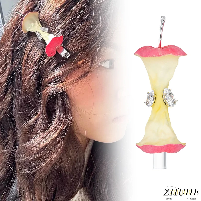 

ZHUHE The Sweet And Romantic Apple Core Hair Clip Made Of Resin Is A Jewelry Accessory For Women's Carnival