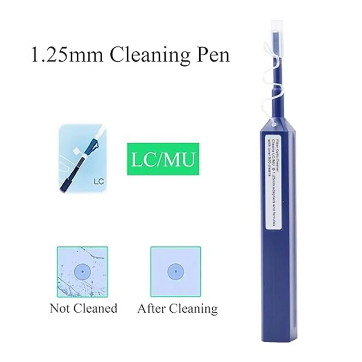 Fiber Optic Test Kit 30KM Fiber Optic Green Light Pen 1.25mm 2.5mm Flange Jumper Source Cleaning Tool