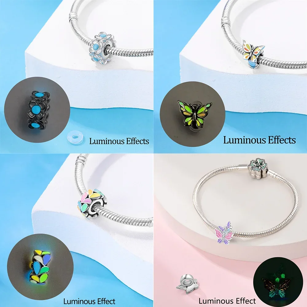 

Charms Plata 925 Originales Star Moon Luminous Beads For Charms 925 Sterling Silver Bracelet Beads Jewellery Making Women's Gift