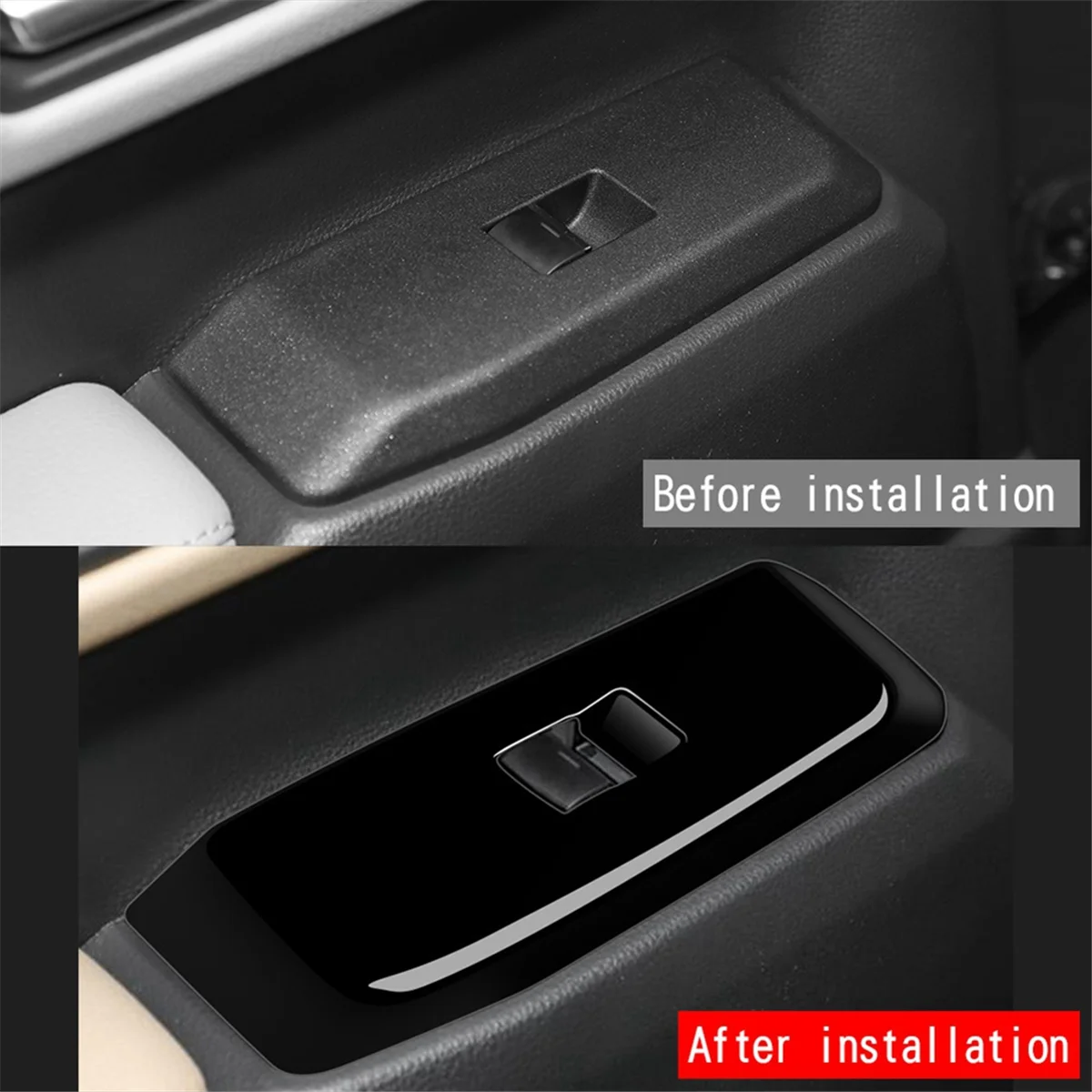 

Наклейки на панель переключателя подъема окна автомобиля для Toyota Prado LC250 2024, аксессуары для интерьера, RHD глянцевый черный