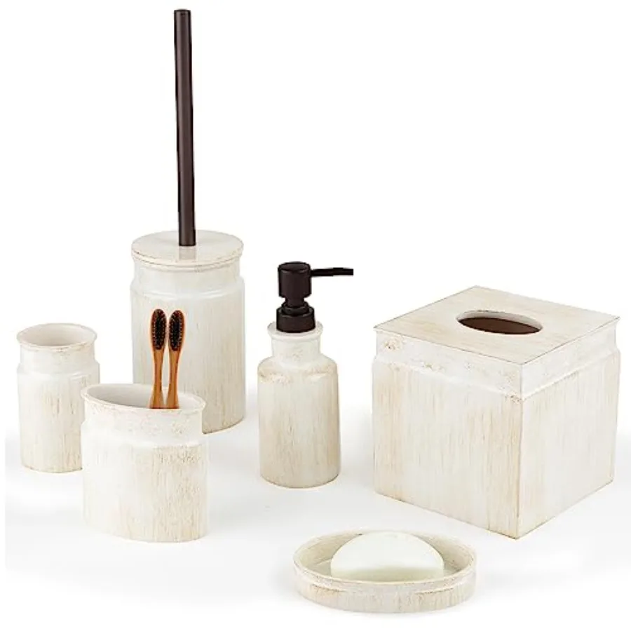 

Creative Scents tic e Baroom cessory Set - 6 Piece Modern Baroom Sets cessories Feaes: Toilet Bh and Holder Tissue Cover So Dis