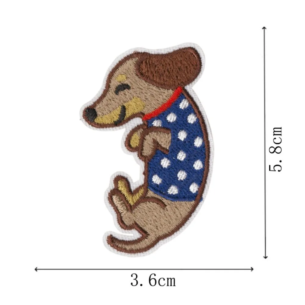 Cute Cartoon Dachshund Dog Embroidery Patch DIY T-shirt Backpack Hat Iron on Patch Craft Sewing Sticker Applique Accessories