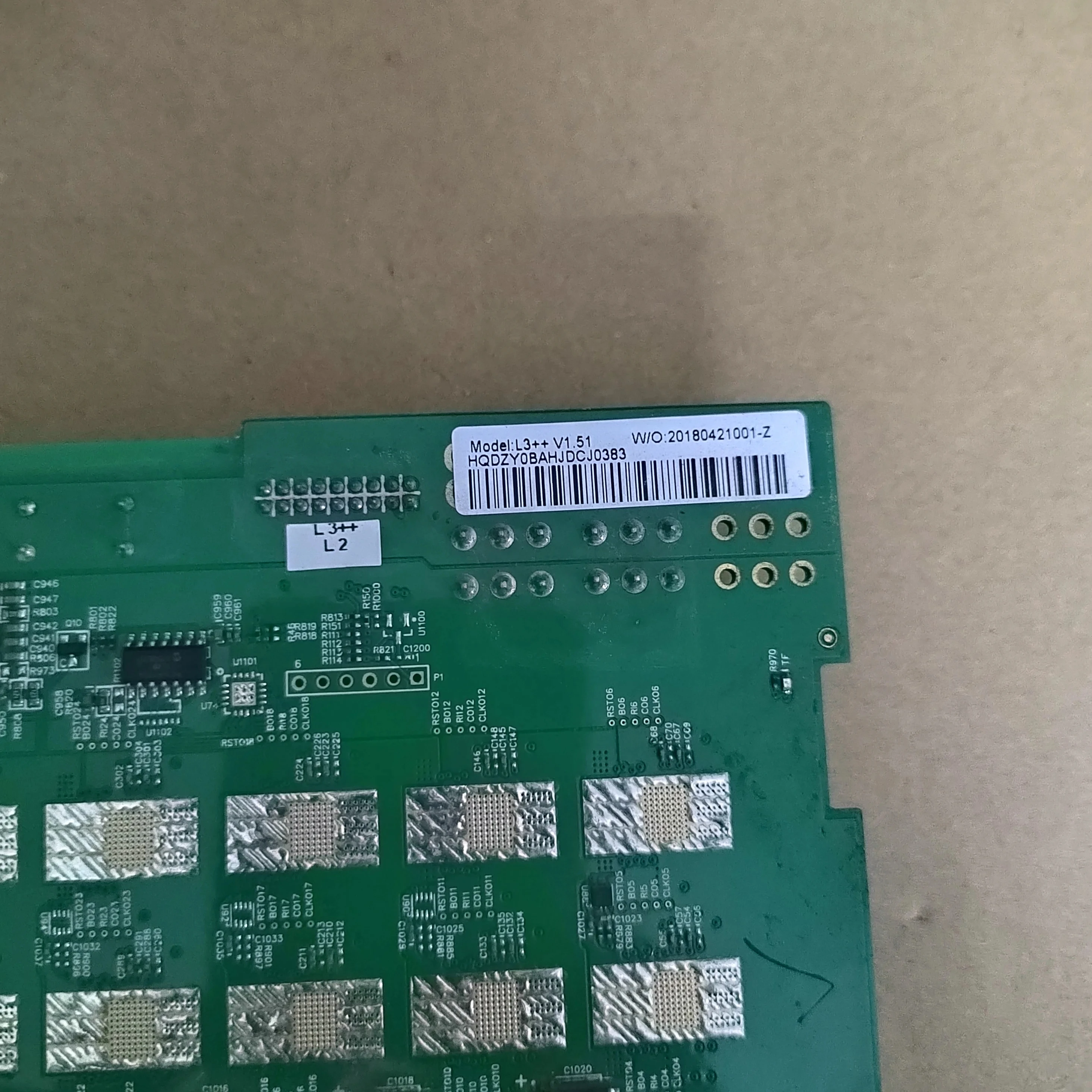 Imagem -04 - Antmining Máquina Usada Bitmain Antminer l3 Mais 504m e l3 Mais 580m Hash Board