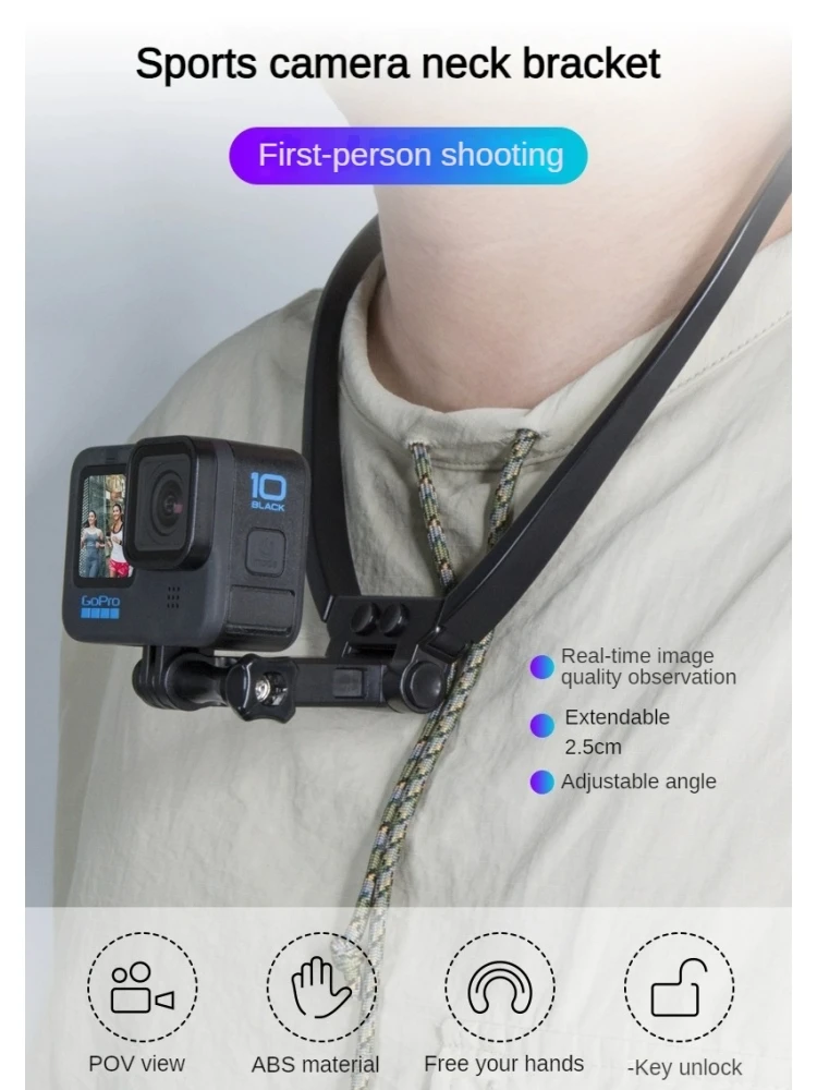 Крепление на шею для телефона GoPro Hero 12 10 9 Insta360 X3 DJI Osmo Экшн-камера противоударный шнурок ремешок для GoPro аксессуары
