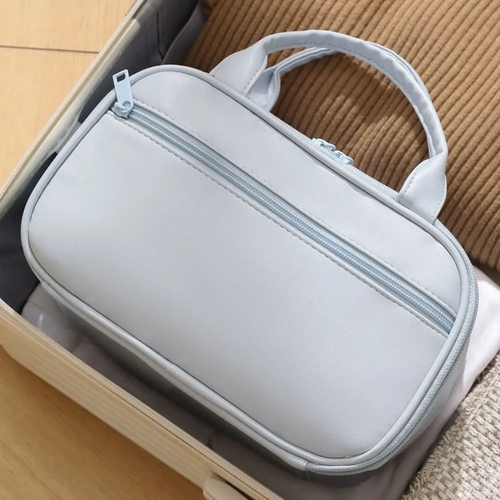 

Из искусственной кожи ручная сумка для макияжа, сумка для хранения кистей, органайзер для хранения аксессуаров для макияжа, вместительная сумка для хранения