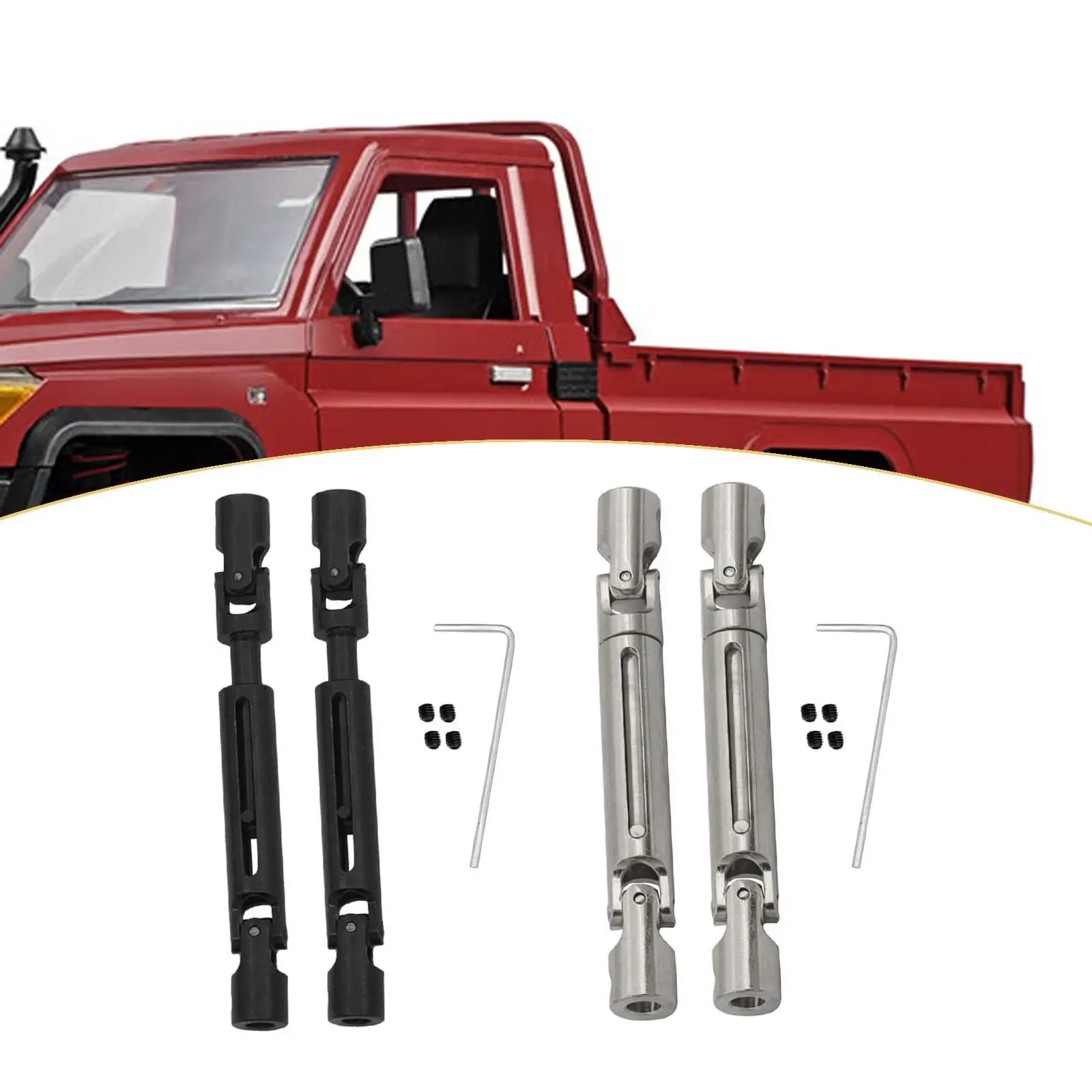 RC Car Accessories Metal Stretchable Drive Shaft Replacement Front Rear Transmission for MN82 LC79 1 12 Model Car