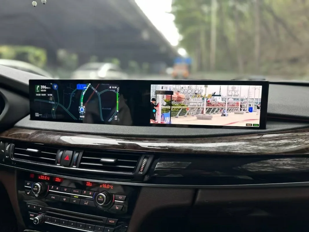 Dual Interactive Screen Android Touch Carplay 360 GPS Navigation Radio For BMW X5 X6 F15 F16 2014 2015 2016 2017 2018 NBT EVO