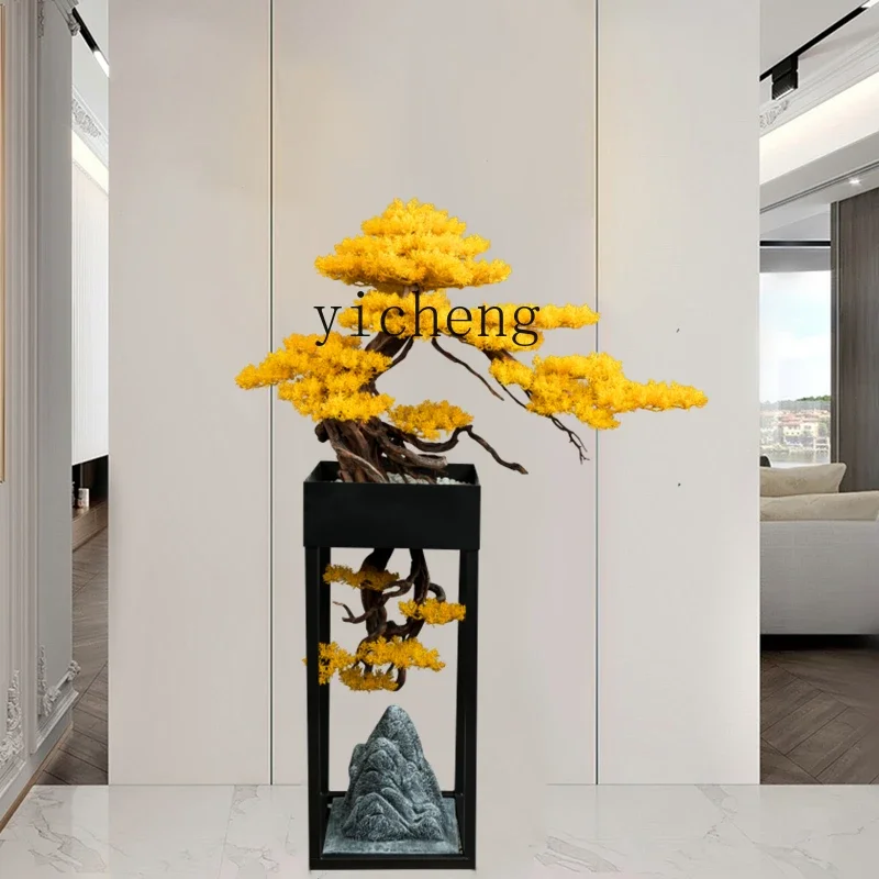 CF  large-scale simulated yellow welcome pine floor ornament hotel lobby decoration company opening gift