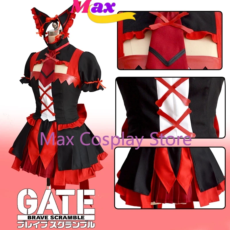 Max Anime Rory Mercury Cosplay Costume Fancy Dress Short Sleeve Tops Skirt Uniform Suits Wig Boots for Adult Halloween