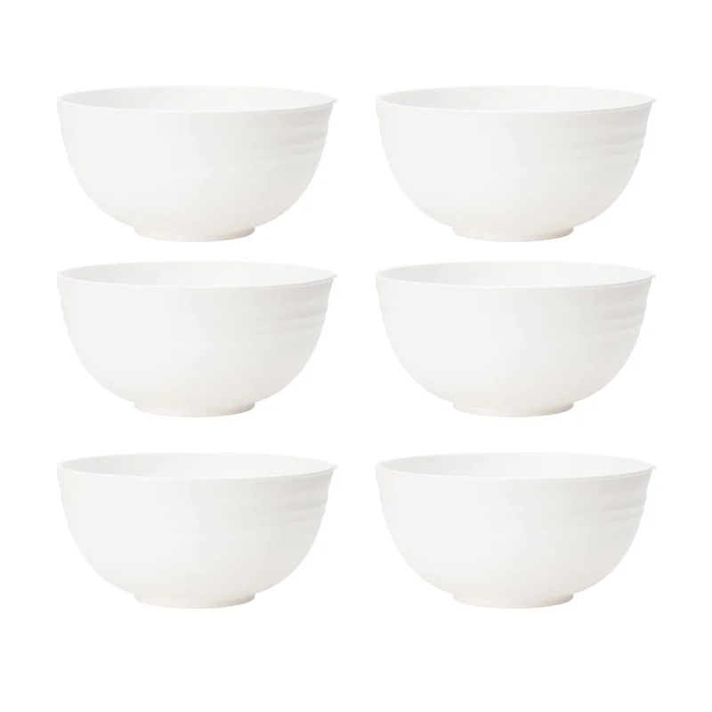 4/6/8pcs White serving bowl Reusable plastic cutlery for dessert snacks Easy to carry camping serving bowls when going out