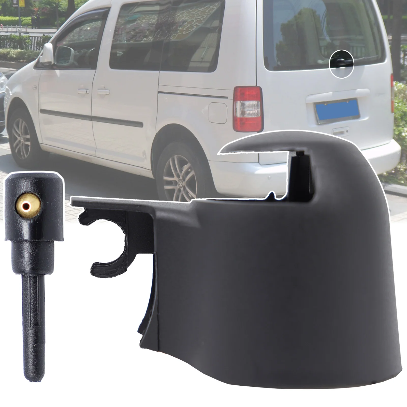 

Rear Windshield Window Wiper Arm Rocker Bolt Cover Cap Washer Jet Nozzle For VW Caddy 3 2K 2004 2005 2006 2007 2008 2009 - 2017