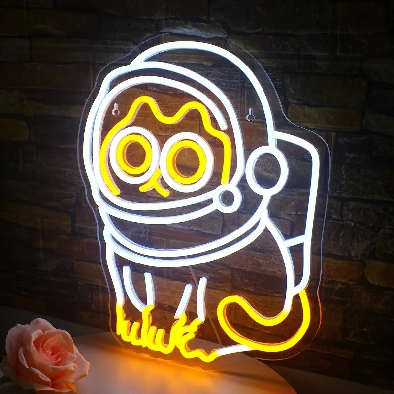 Astronaut Cat Neon Lights Used for Wall Decorations Bars Light Up Signs Bedroom Family Club Wedding Birthday Party Decorations