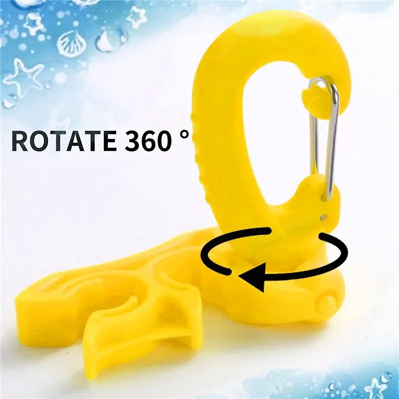 ABVH-2 Packs Scuba Hose Clip Scuba Diving Hose Holder Clip, Double BCD Dive Hose Holder With Snap Hook Buckle view 3