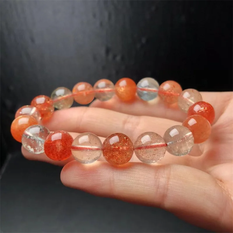 Natural Alusha Quartz Bracelet Smooth Gemstone Reiki Healing Jewelry Energy Crystal Holiday Gift 1pcs 11mm