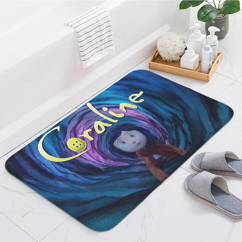 Bath Mat Non-slip D-Coraline Kitchen Living Room Carpet Custom Doormat Entrance Door Balcony Hallway Bedroom Rug Slip-resistant