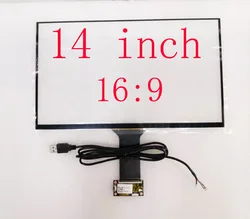 14 Inch USB Capacitive Touch Screen Sensor Digitizer Glass Paenl For Computer Monitor 10Fingers Support Raspberry Pi Win7 8 10