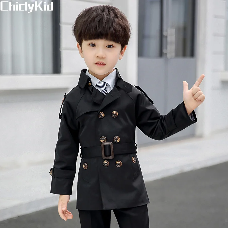 

Kids Outwear Boys Double Breasted Coats Spring Tops Children's Winter Outdoor Clothes Thicken Windbreaker Children's Trenchcoat