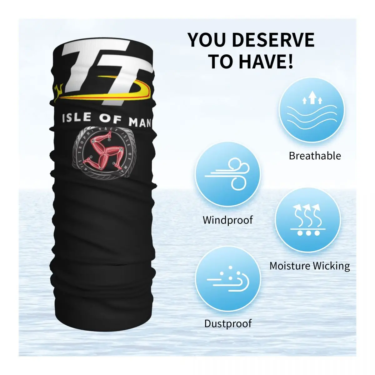 2023 Isle Of Man TT Races Bandana Neck Gaiter Outfits Motorcycle Racing Mask Scarf Multi-use Face Mask