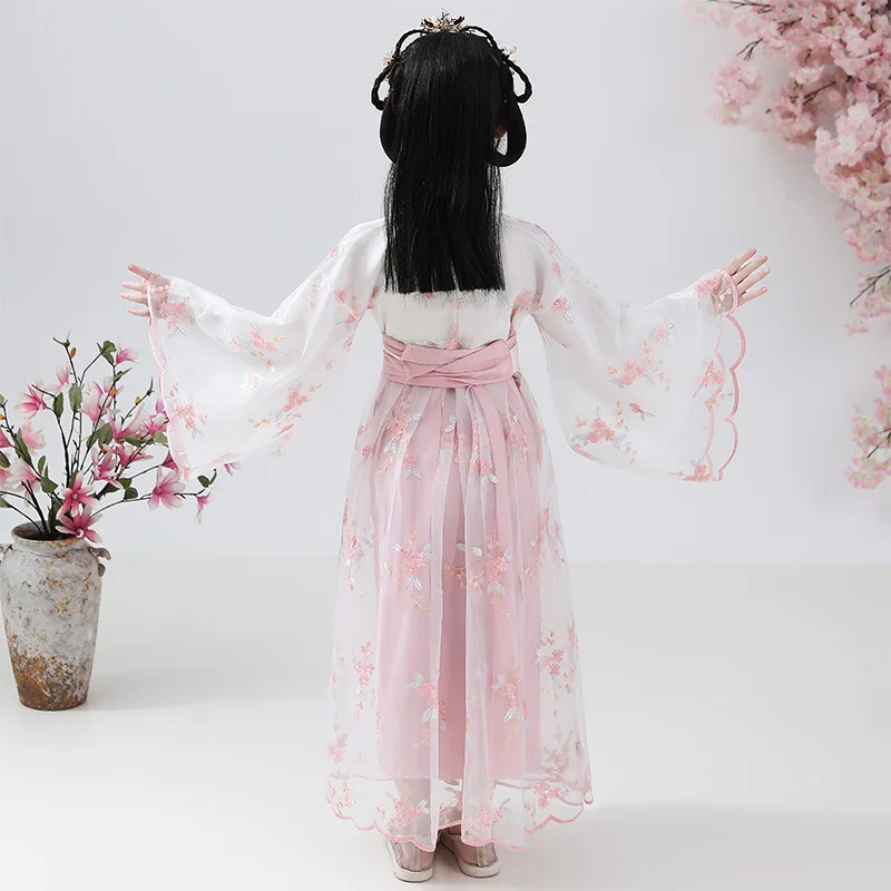 Chinese Traditional Clothes Hanfu Dress For Girls Fairy Dress Halloween Party Carnival Cosplay Costume Performance Han Fu Kids