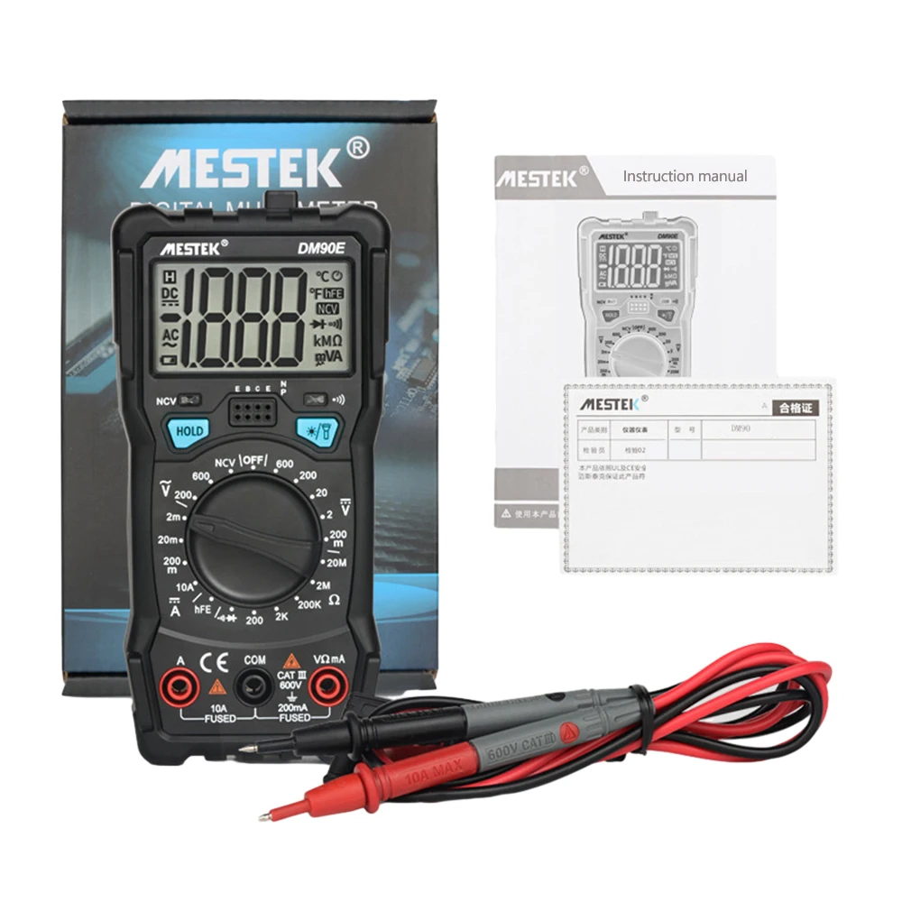 

Digital Multimeter 1999 Counts Backlight AC/DC Ammeter Voltmeter Ohm Handled Multitester Multimeters Auto Range Tester