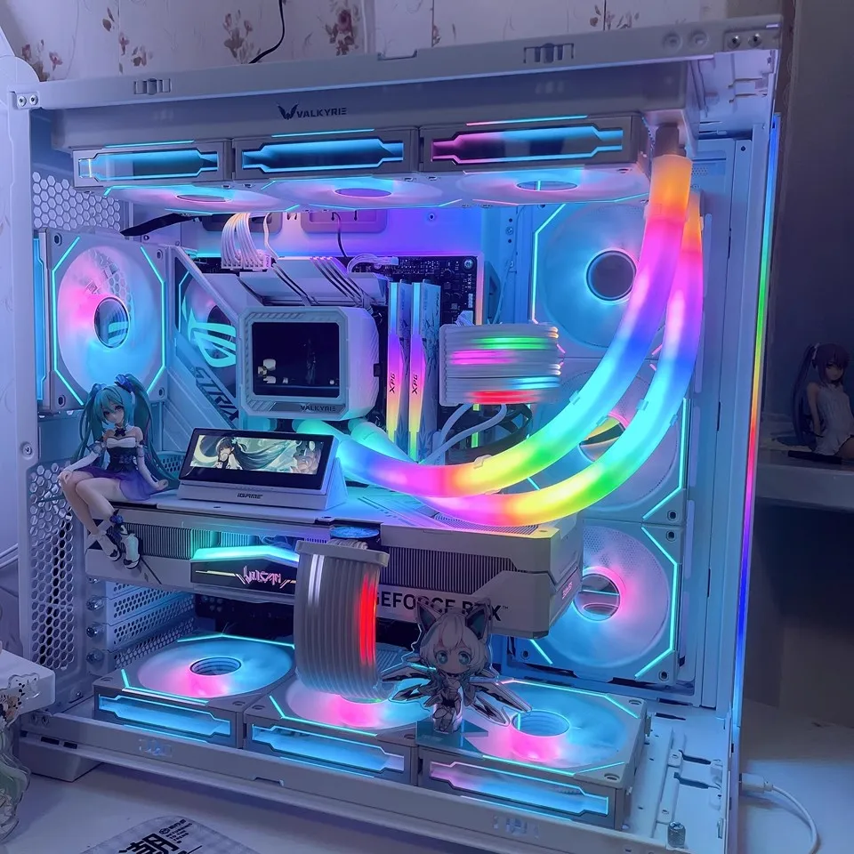 JUMPEAK مرنة 5 فولت ARGB LED النيون أنبوب شرائط مصباح غطاء الأكمام للألعاب الكمبيوتر AIO 120 240 360 وحدة المعالجة المركزية المياه السائل برودة تعديل #3