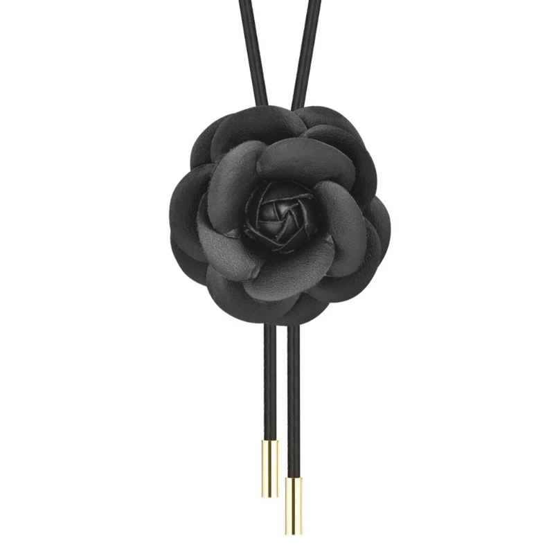 

Unique Dark Necklace Floral Choker Bolo Tie Flower Choker Necklace Neck Jewelry For Women Girl