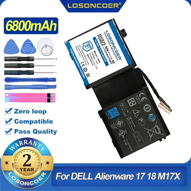 K KYUER 86Wh 5700mAh 2F8K3 Batterie pour Dell