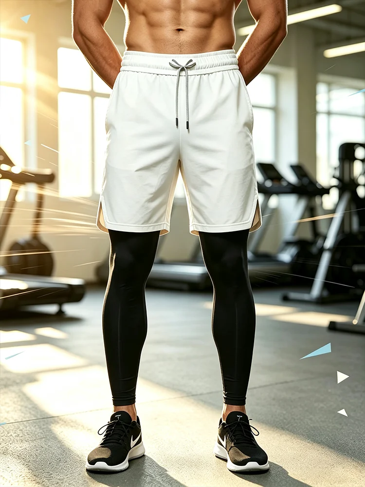 Men's Sport Pants 2in1 Training Athletic Tracksuits Sportswear Workout Male Jogging Trousers Gym Fitness Running Pants Mendf0598
