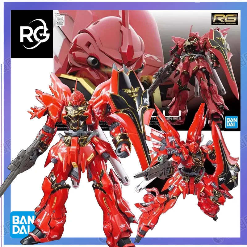 Bandai Genuine Original SINANJU MSN-06S RG 1/144  Action Figure Toys For Boys Girls Kids Christmas Gift Collectible Model