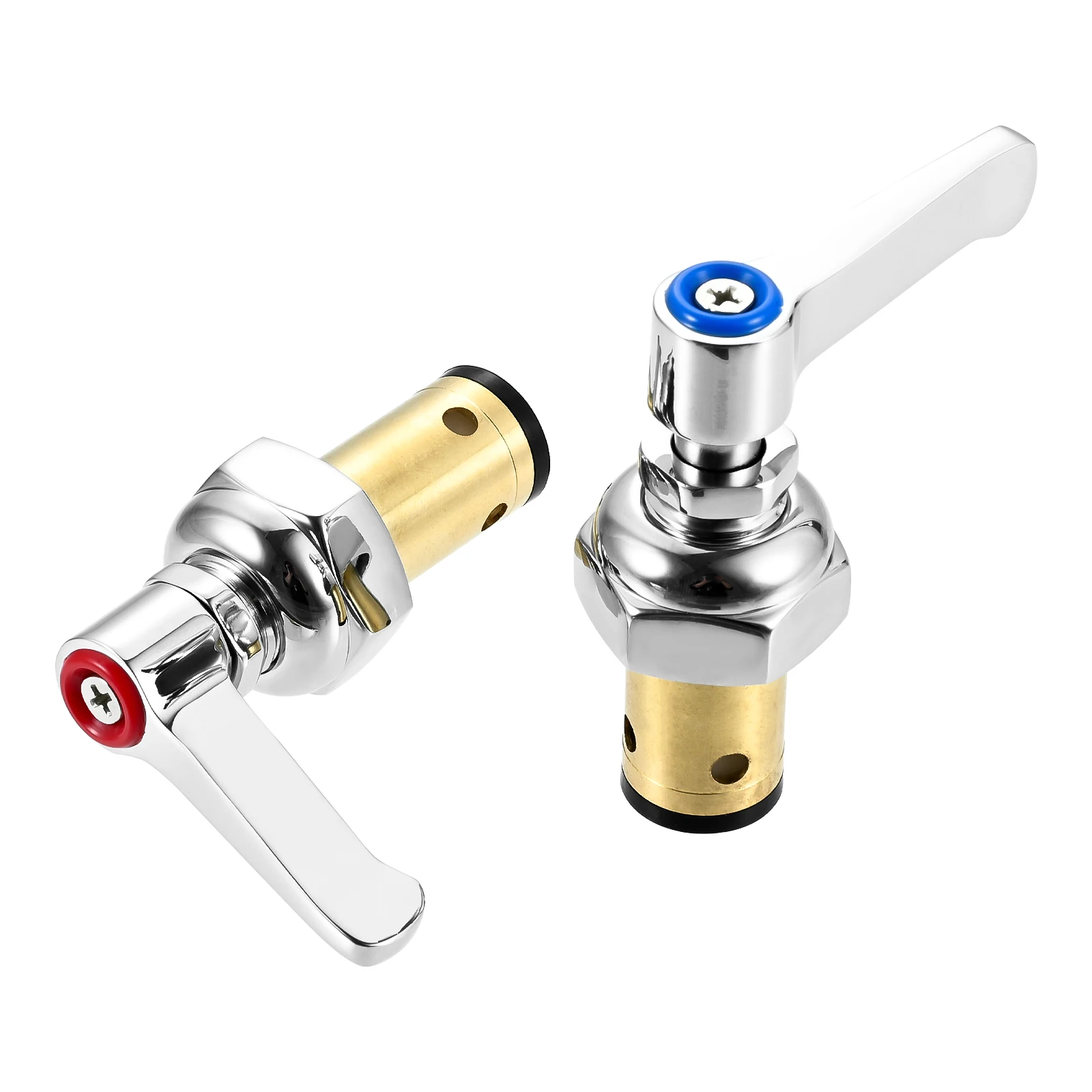 

2 шт. ручка штока в сборе, синий холодный и красный горячий боковой шпиндельный клапан для латунного крана T&S, замена 002714-40 002713-40, простая установка