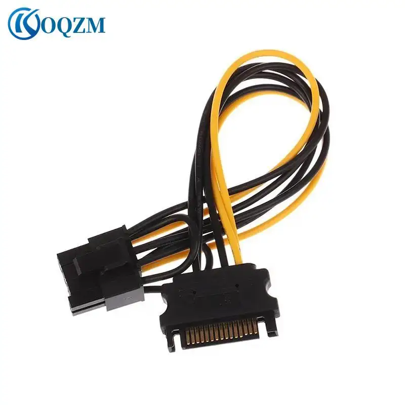 1Pc 15pin SATA Male To 8pin(6+2) PCI-E Power Supply Cable 18AWG Wire 20cm SATA Cable 15-pin To 8 Pin Cable Wire For Graphic Card