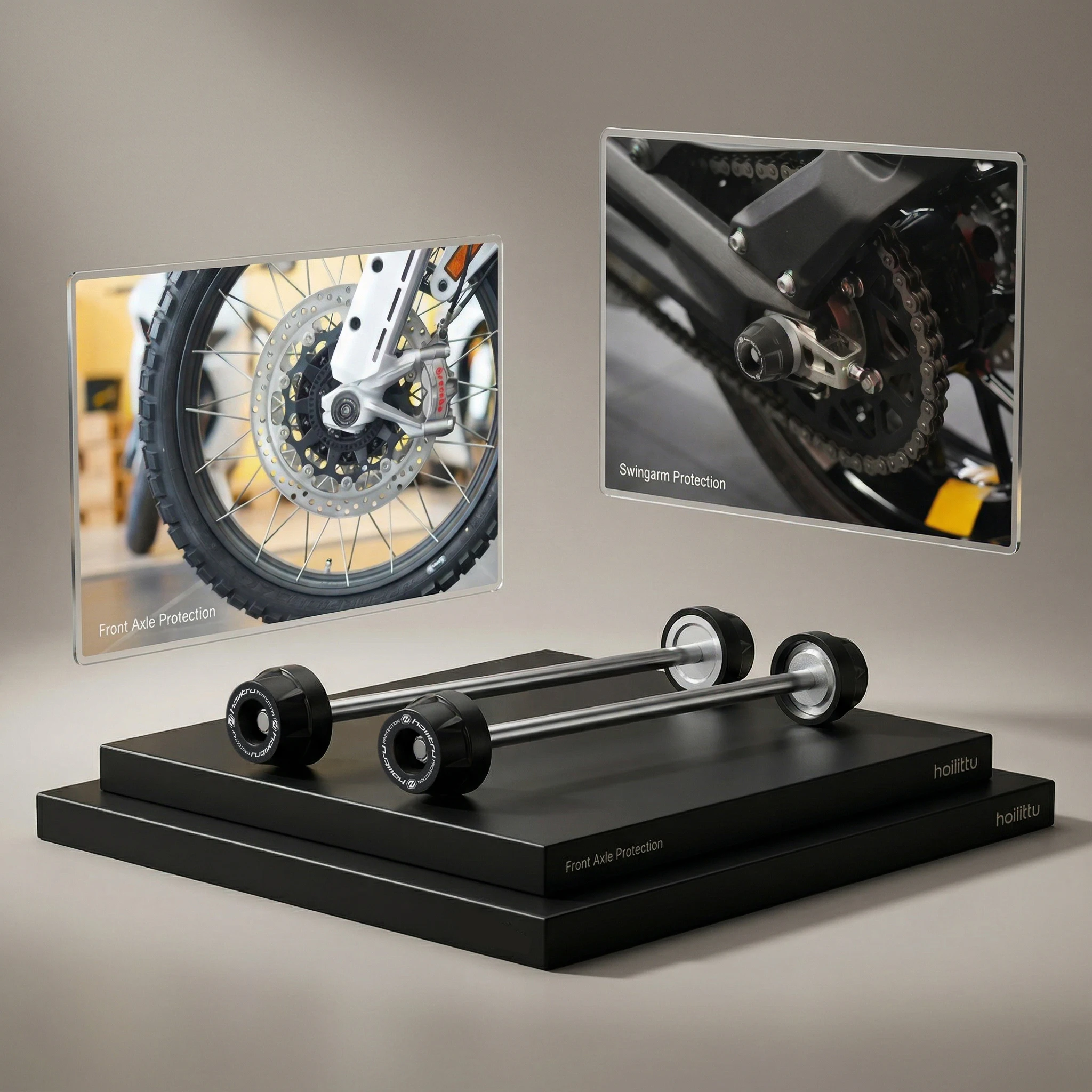 

For DUCATI Monster 797 And 797 plus 2018-2024 Motorcycle Spindle Protection Cover Axle Set - Black Anodized Aluminum