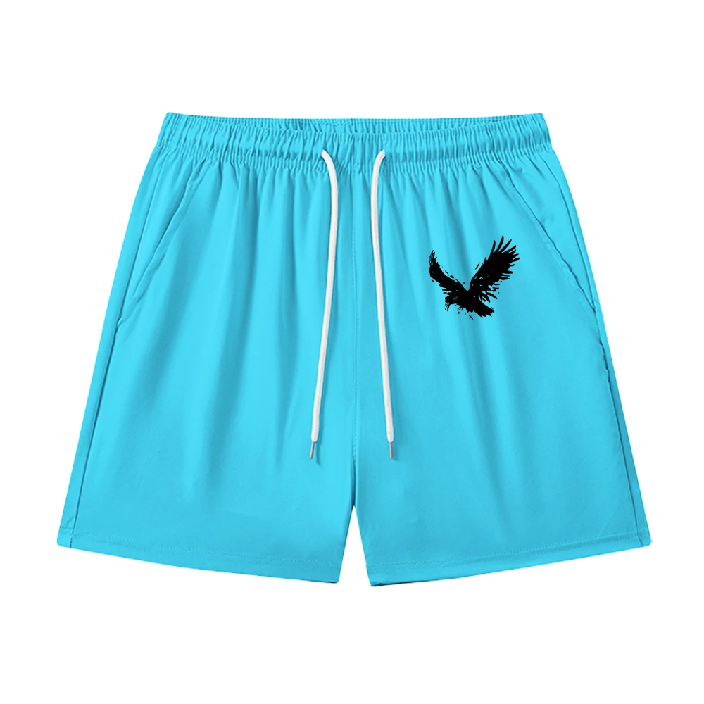 

Летние повседневные пляжные шорты с принтом птиц, быстросохнущие и дышащие двухслойные шорты, подходящие для фитнеса, тренировок, плавания