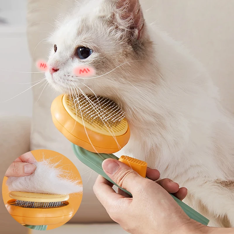 Cat Brush Dog Comb Pet Hair Emoval Self Cleaning Comb for Cats Dog Shedding Hair Shedding Self Cleaning Brush Pet Grooming Tools