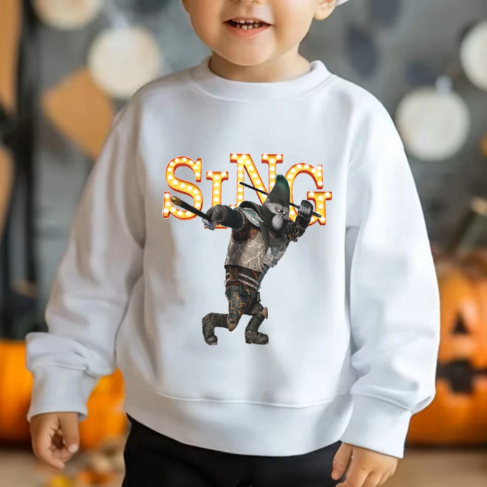 Autumn New Children's Johnny Cartoon Clothes Sings 2 Boys Sweatshirts 3-14Years Kids O-Neck Tops Long Sleeve Pullovers For Girls