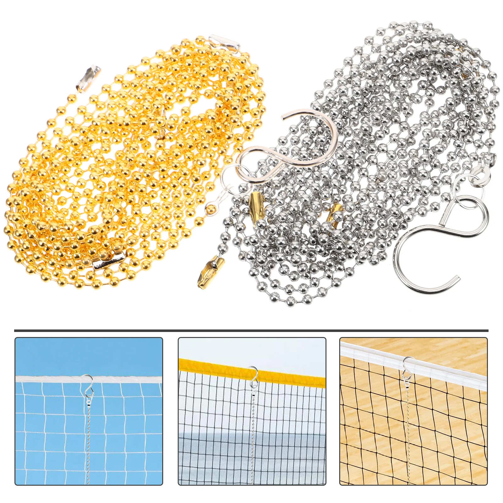 

2 Pcs Volleyball Net Measurement Chain Chains Supply for Nets Equipment Tool Referee Measurer