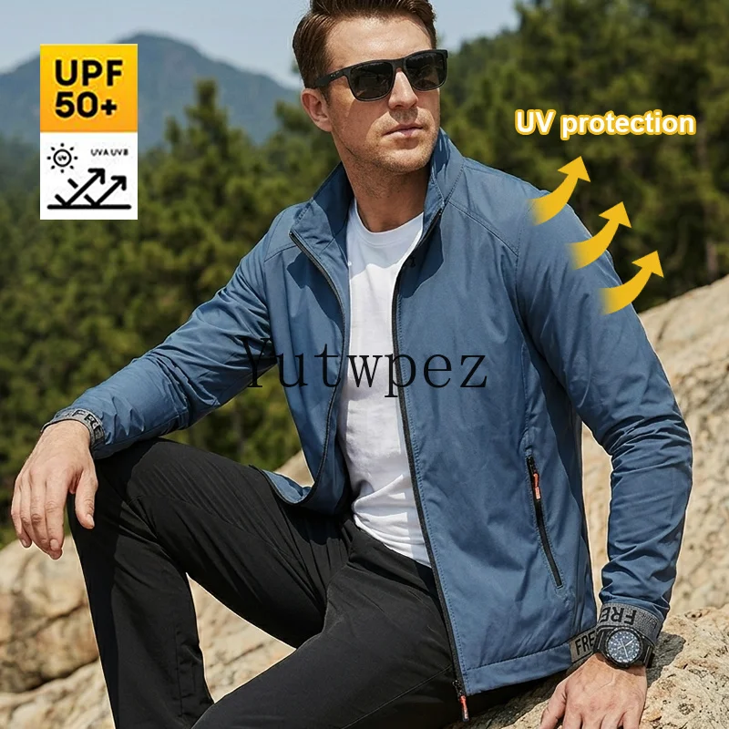 Ultra Light Breathable Anti-UV Skin Coat Outdoor Fishing Wear Summer Men Hooded Sun Protection Jacket UPF50+ Ice Silk Cooling